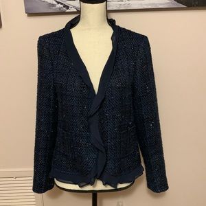 Vince Camuto Chanel Style Tweed Jacket Blazer sz 12 EUC